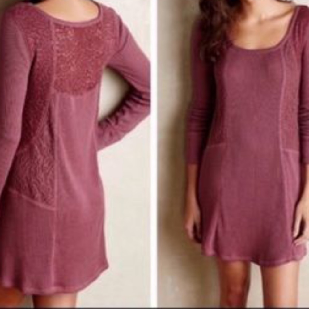 E by Eloise Long Sleeve Maroon Dress